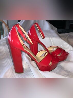 KATE SPADE Red Patent Sandals, Sz 8.5
